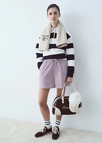 Striped socks with embroidered message