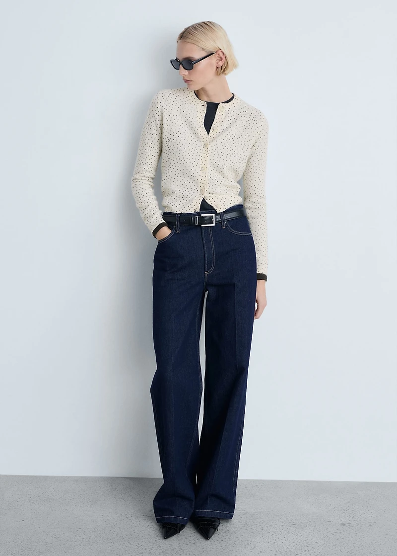 Polka-dot knitted cardigan