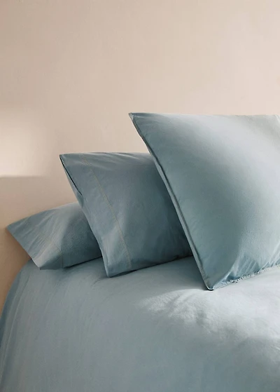 Children's washed cotton double-stitched pillowcase 45x110 cm