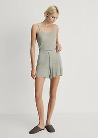 Pajama shorts with pointelle detail