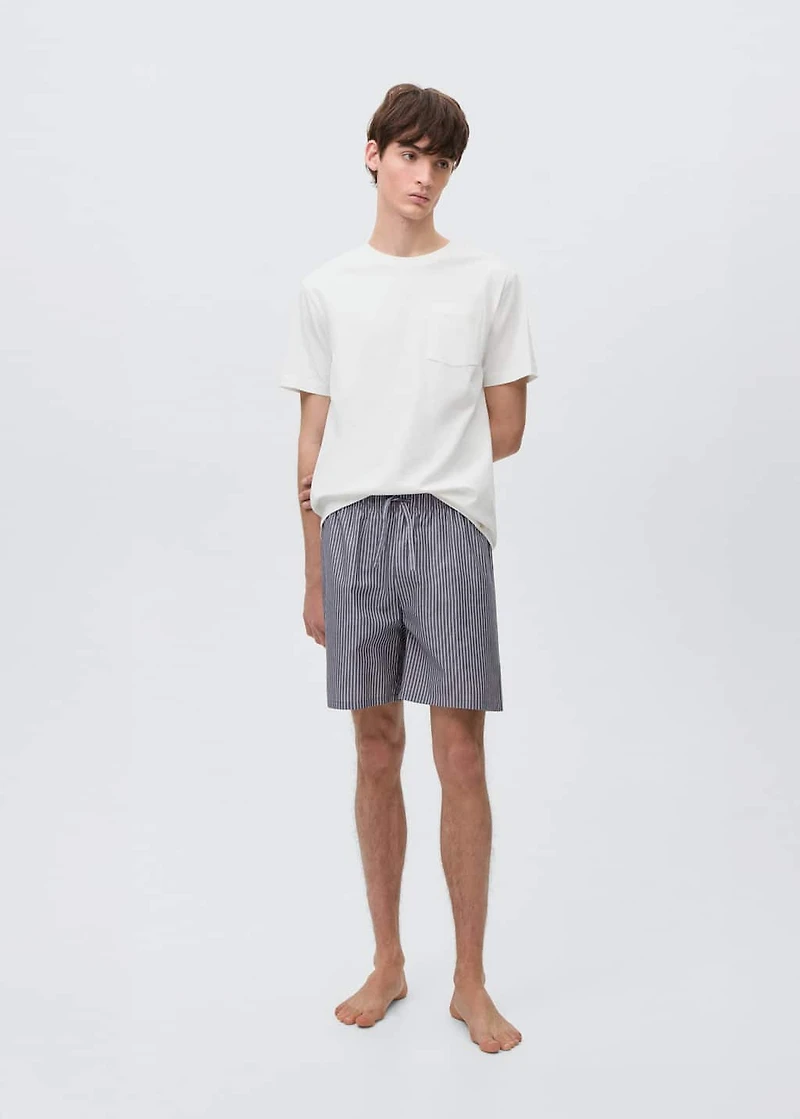 Striped cotton short pyjamas