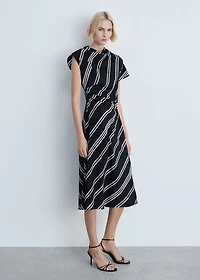 Stripe-print midi-dress