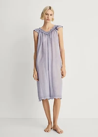 Overdyed lace cotton nightdress