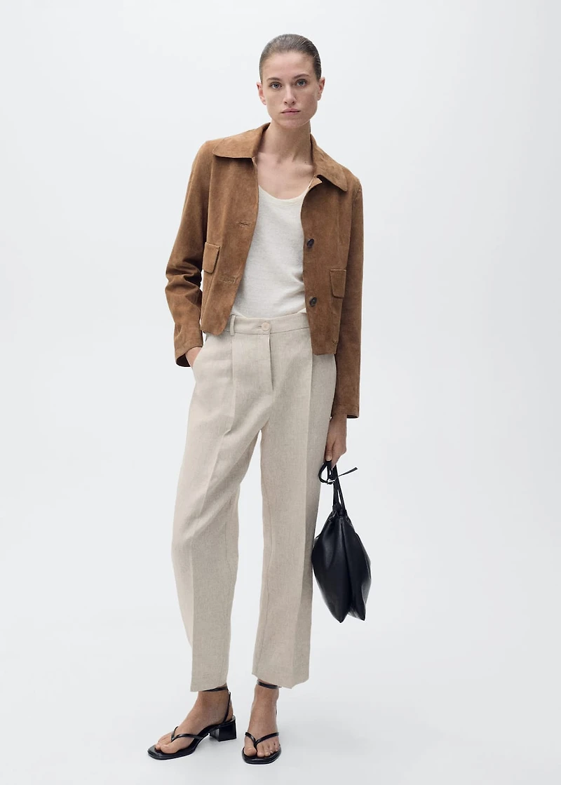 Pleated linen pants