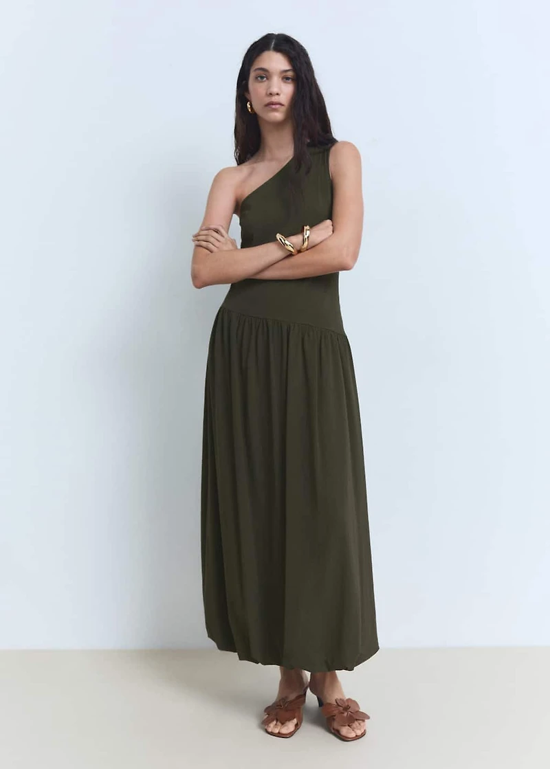 Asymmetrical long balloon dress