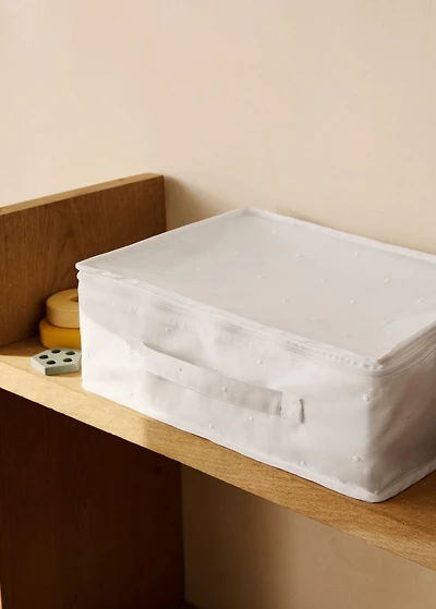 Organising box with embroidered details
