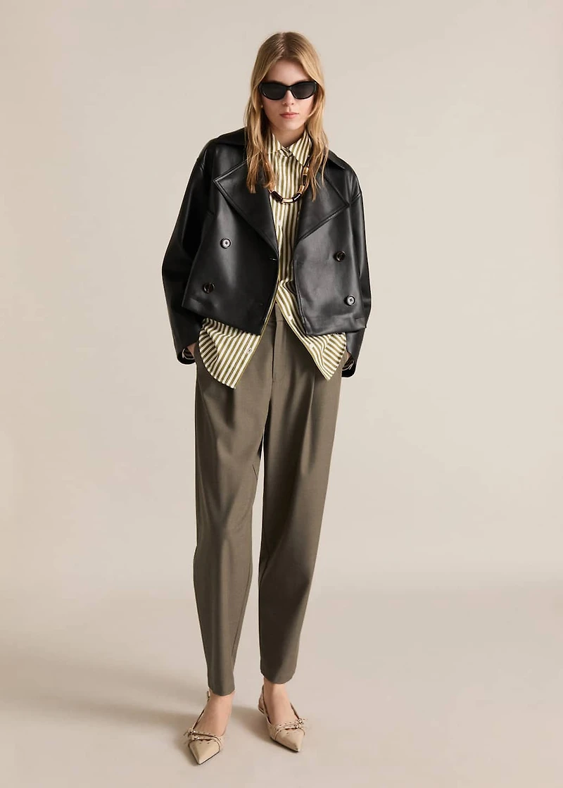 Straight mid-rise pants