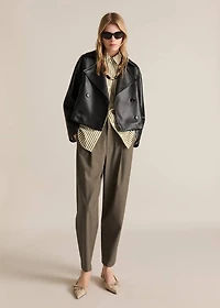 Straight mid-rise pants