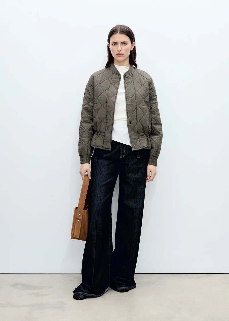 Quilted bomber jacket