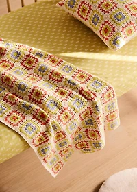Children's multi-colored crochet blanket