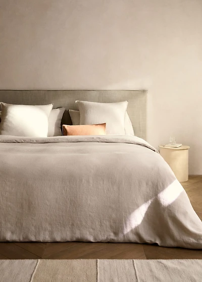Washed linen duvet cover for / cm bed