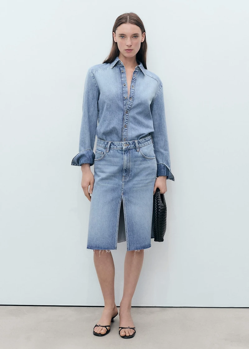Midi denim skirt