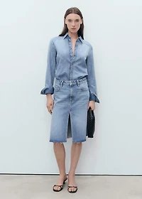 Midi denim skirt