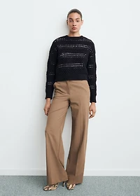 Openwork knit sweater