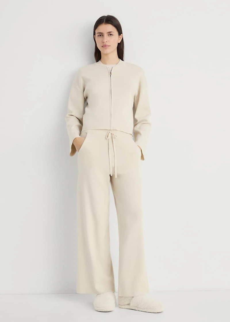 Rib-knit jacket with zipper