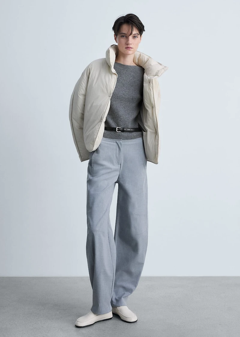 Boat neck ribbed sweater