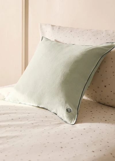 Linen children's cushion cover with embroidered overlock 40x40 cm