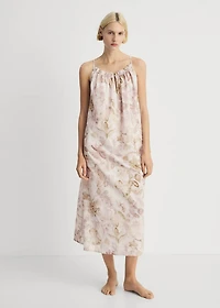 Floral print cotton nightgown
