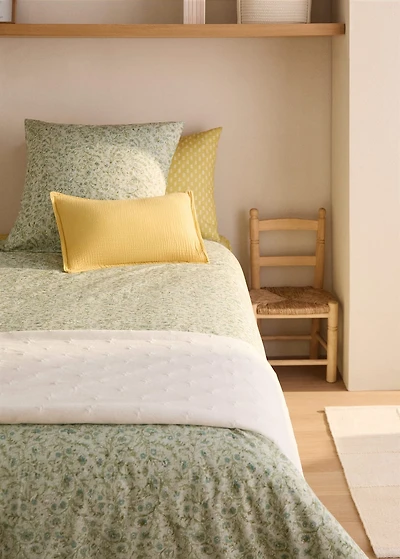 Cotton percale floral-print children's duvet cover for 90 cm bed