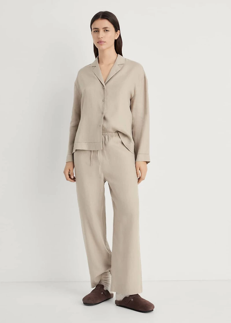Linen-blend shirt