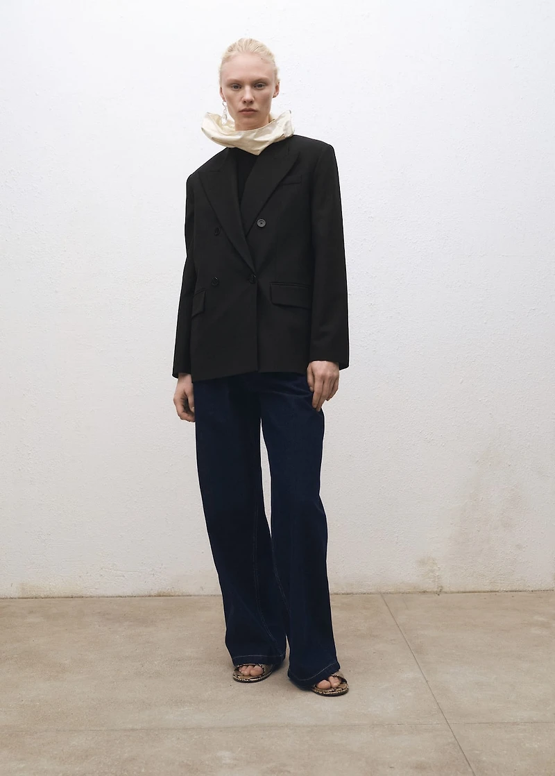 Wool-blend suit jacket