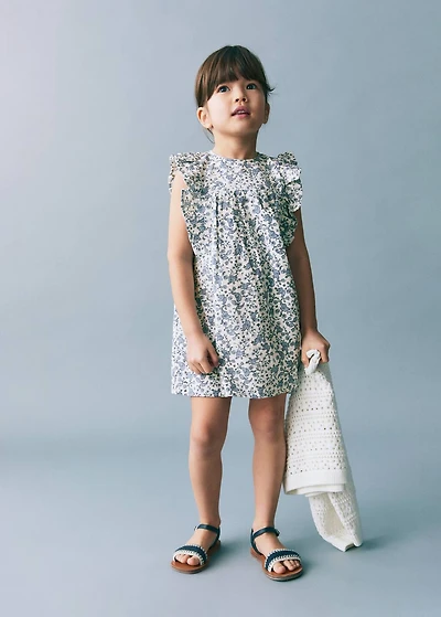Ruffled printed dress