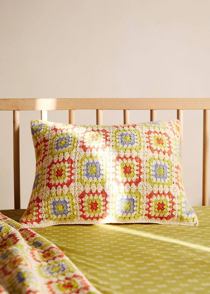 Crochet multi-colored children's cushion cover 30x40 cm
