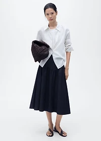 Flared denim skirt
