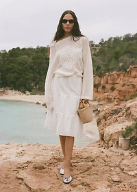 Flared midi skirt