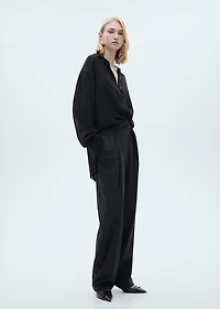 Straight-fit pleated pants