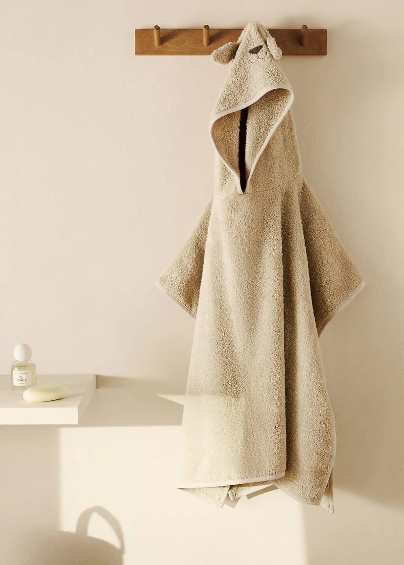 Terry towelling bath cape with ears