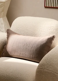 Linen fringed cushion cover 30x50 cm