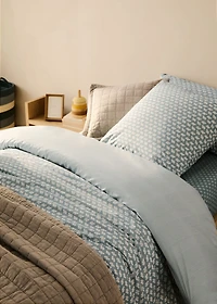 Cotton percale reversible children's duvet cover for 90cm bed