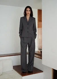 Straight button suit blazer