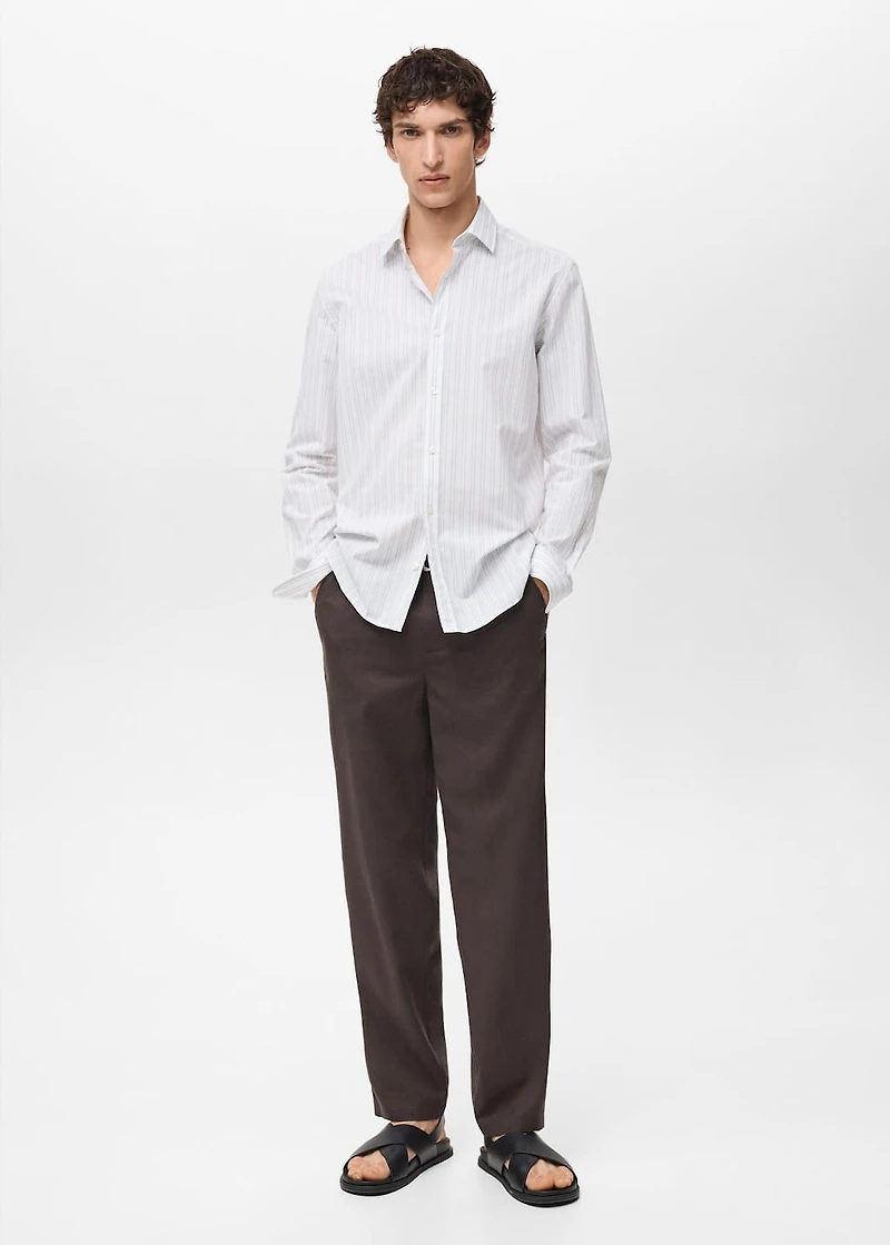 100% cotton regular-fit striped shirt