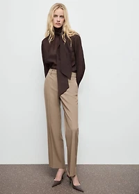 Straight mid-rise pants