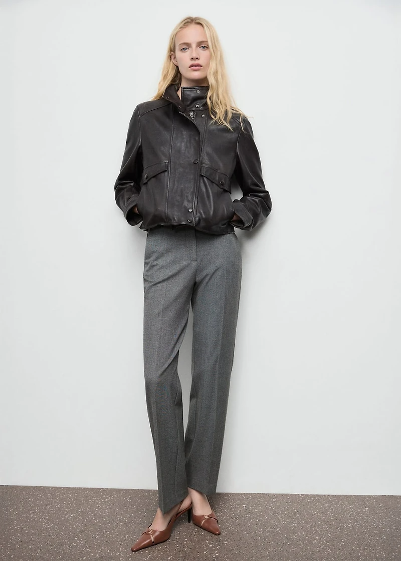 Straight mid-rise pants