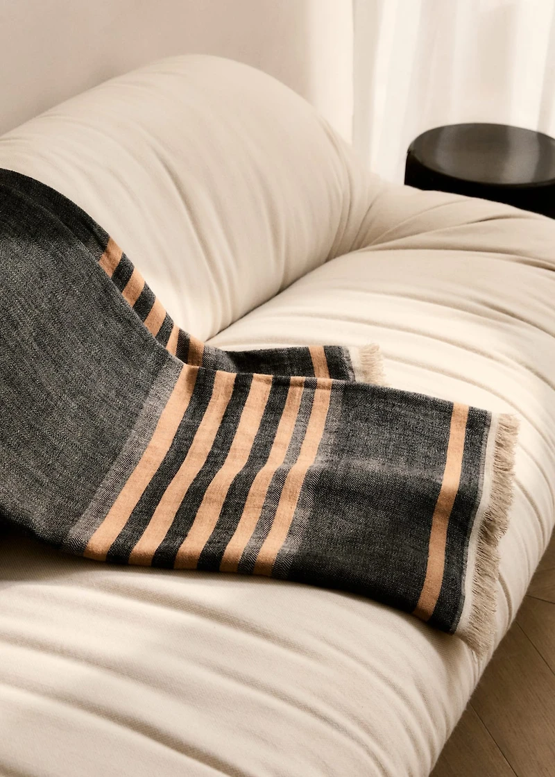 Striped linen blanket