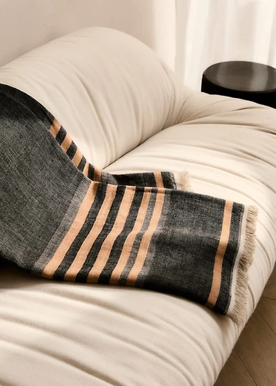 Striped linen blanket