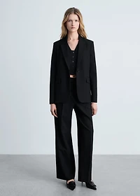 Straight blazer with flap pockets