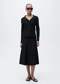 Knitted jacket with lapel collar