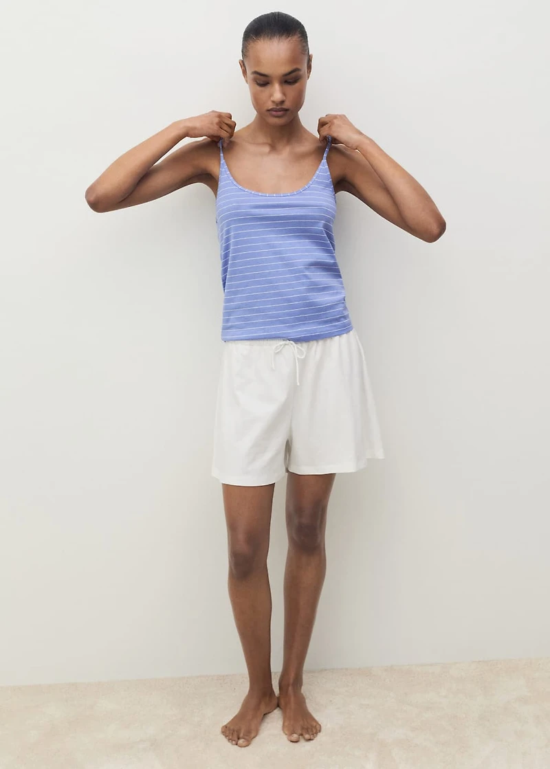 Striped cotton pajama top