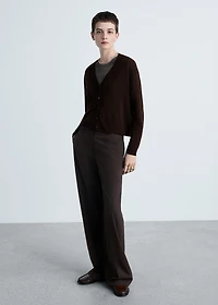 V-neck knitted cardigan