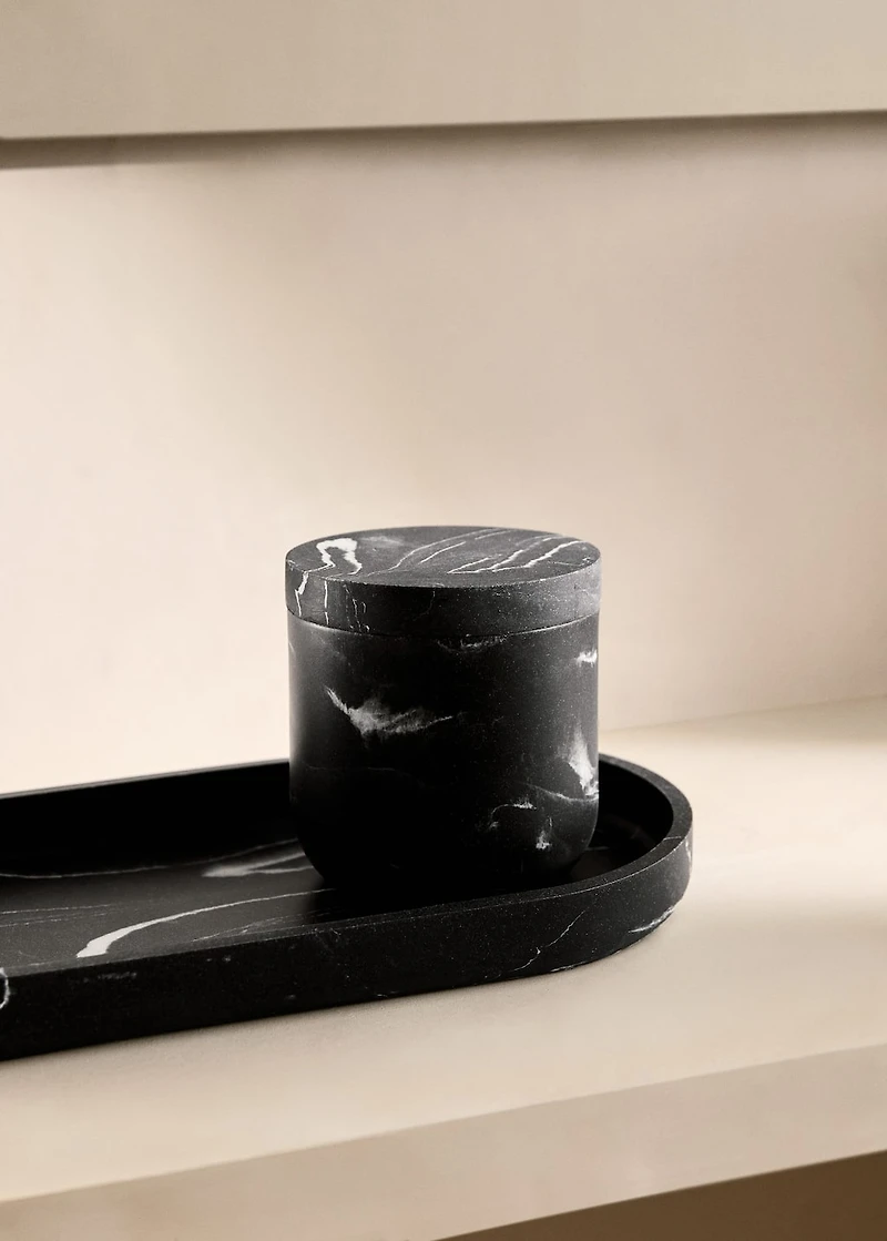 Marble-effect bathroom jar