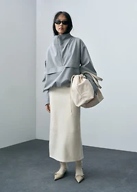 Wool-blend midi-skirt