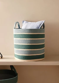 Medium striped double-handle children's basket