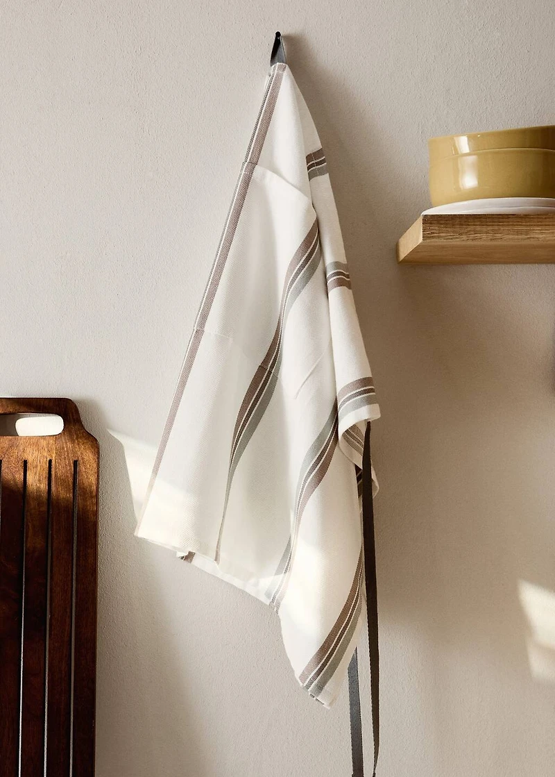 Cotton yarn-dyed striped apron