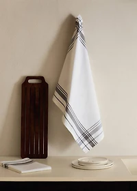 Yarn-dyed geometric cotton kitchen towel