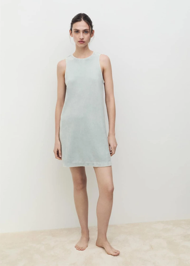Overdyed terry cotton nightgown
