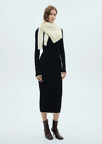 Contrast ribbed knit dress
